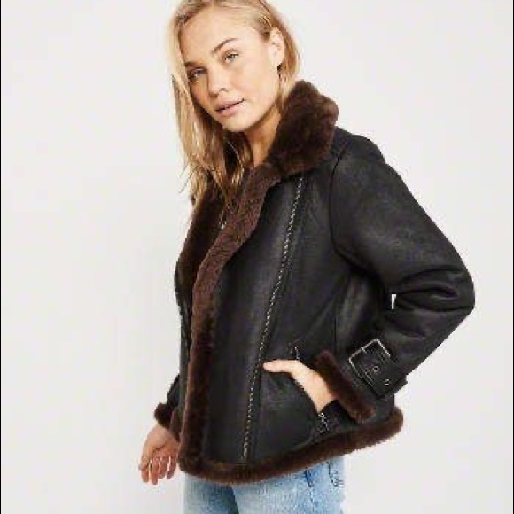 Abercrombie & Fitch Jackets & Blazers - Abercrombie & Fitch Faux Fur Moto Jacket